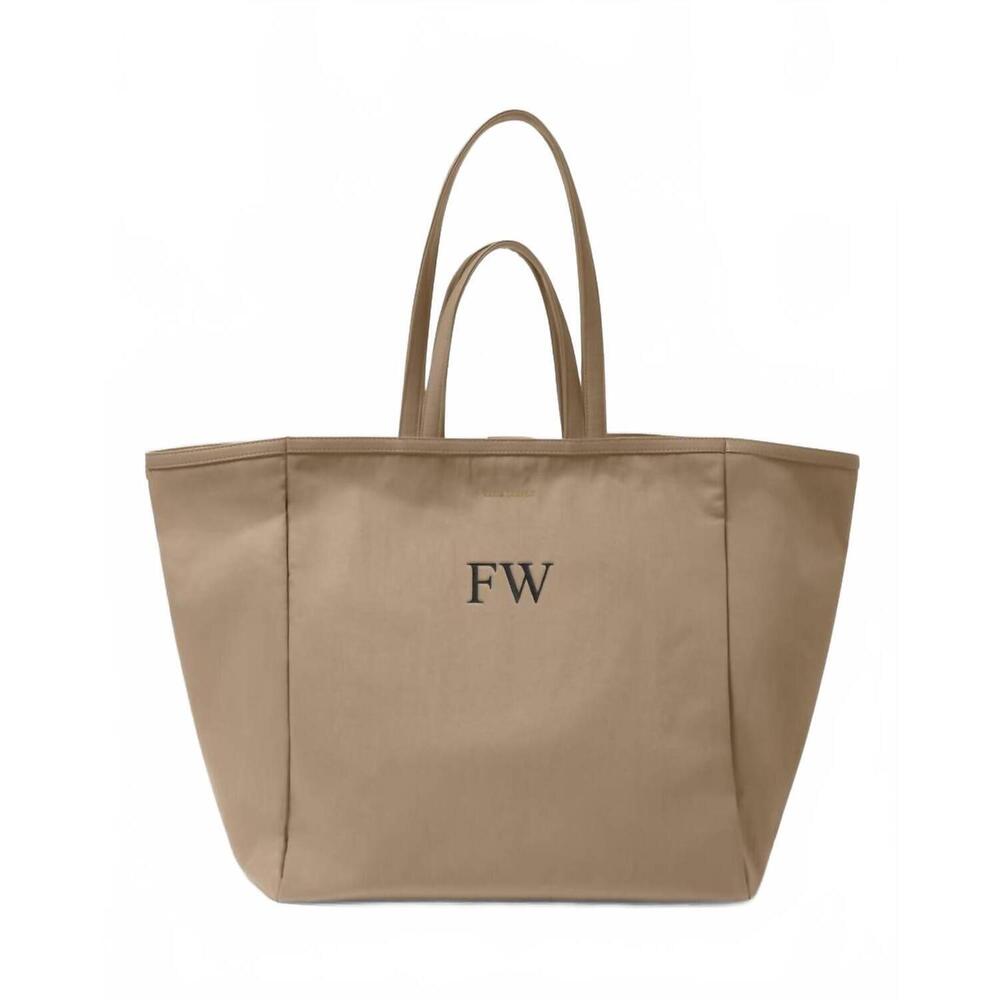 NEW KATIE LOXTON women's nylon-luxe oversized tote bag in taupe